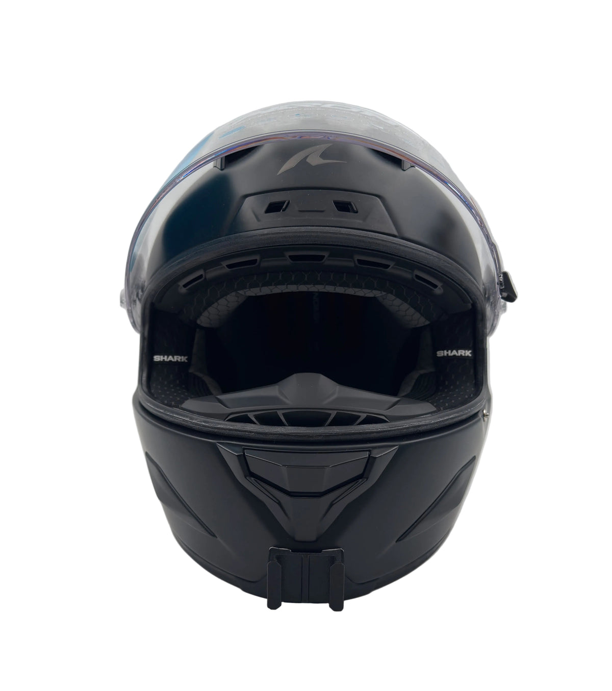 Shark Aeron / Aeron-GP -kypärän leukaosan kamerakiinnike edestä | Shark Aeron / Aeron-GP helmet chin camera mount, front view